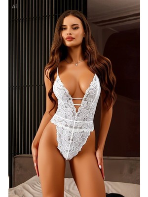 Kadın Göğüs Dekolteli Fantezi Body Seksi Şık Transparan Iç Giyim Mery Woman