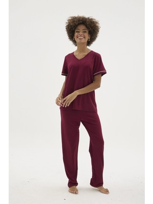 Moda Dua Kocabey KKT-26162K Kadın V Yaka Pijama Takımı