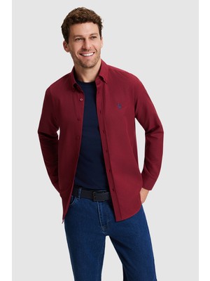 U.S. Polo Assn. Erkek Bordo Uzun Kollu Basic Gömlek 50324708 VR014