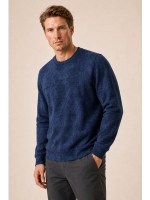 Redline Continu Erkek Kışlık Regular Fit Kışlık Bisiklet Yaka Sweatshirt Lacivert