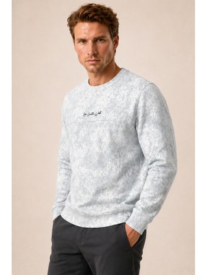Redline Continu Erkek Kışlık Regular Fit Kışlık Bisiklet Yaka Sweatshirt Beyaz