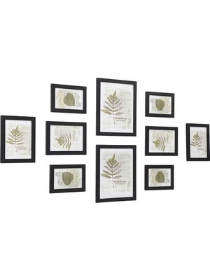 Astera Resim Çerçeve Seti 10'lu - 2X(20X25), 4X(13X18), 4X(10X15) Cm, Siyah Ahşap