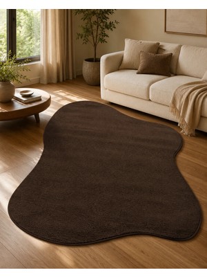 Etnik Home Zen Amorf 01 Brown Hav Toz Vermez Yumuşak Tuşeli Zarif Tek Renk Kahverengi Makine Halısı