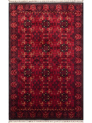 Etnik Home Nostaljı 952 Red Afgan Desenli El Emeği ile Özel Tezgahlarda Üretilen Tensel Uşak Halısı