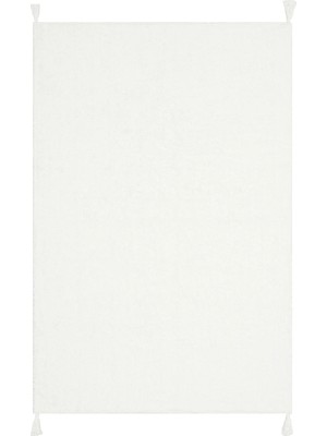 Etnik Home Cotton Boon Cbn Plaın Whıte Yıkanabilir Kaymaz Tabanlı Naturel Pamuk Bebek Halısı