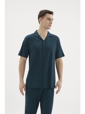 Uslucan Alışveriş Kocabey KKT-26150 Apaj Yaka Boydan Düğmeli Pijama Takımı