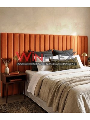 Winflex Dikey Akustik Kumaş Duvar Paneli (15X100 cm - 12'li Set) Turuncu