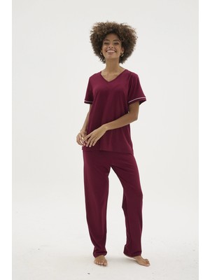 Uslucan Alışveriş Kocabey KKT-26162K Kadın V Yaka Pijama Takımı