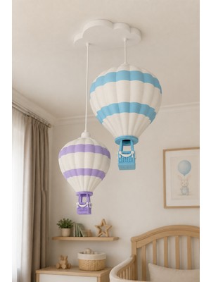 Nesa Concept Çocuk Odası Avizesi, 2'li Sıcak Hava Balonu Avize
