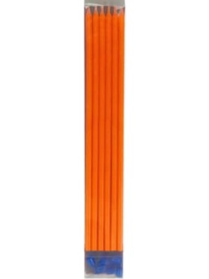 TeknoKapsül Fosforlu Turuncu Çubuk Mum 20 cm 6 Adet