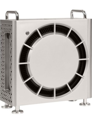 TeknoKapsül Mac Mini M4 / M4 Pro Uyumlu Dikey Stant Pvc Tpu Koruma Kılıfı | Hafif Plastik Gövde, Havalandırmalı Tasarım, Ayaklı Stand, Çizik & Darbe Koruma Gümüş
