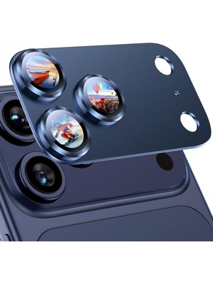 TeknoKapsül [sapphire Full Camera Guard] iPhone Uyumlu Safir Kamera Lens Koruyucu Kılıf Dostu Metal 9h Temperli Cam Kamera Kapağı (Abis Lacivert, iPhone 17 Pro)