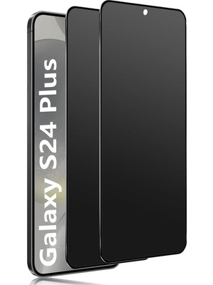TeknoKapsül Galaxy S24 Plus Için Privacy Temperli Cam – 2 Adet - Yanlardan Siyah Görünüm, Kavisli Kenar, Parmak Izi Azaltıcı, Ultra Ince 0.3mm, Hassas Kesim