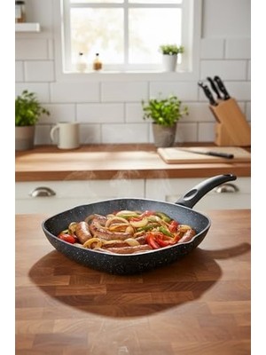 TeknoKapsül Carolin 2 Parça Grill Tava Seti Siyah (26 cm -28 Cm)