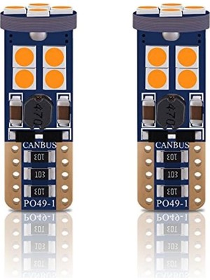 OEM T10 Turuncu Canbuslu Park Ampulü 12 LED - 2'li Takım