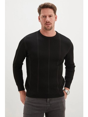 FullaModa Fitilli Bisiklet Yaka Regular Fit Triko Kazak