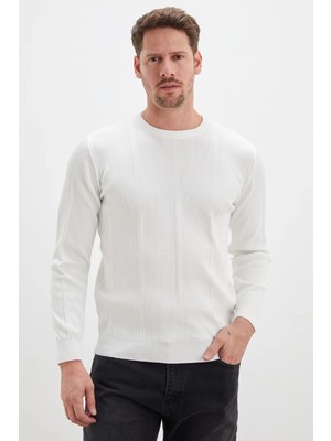 FullaModa Fitilli Bisiklet Yaka Regular Fit Triko Kazak