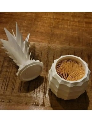 OEM 1 Adet Kapaklı Ananas Şekilli Kürdanlık, Kürdan Kutusu, Kurdanlık Saklama Kabı, Organizer, Ascvv3
