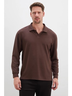 FullaModa Basic Apaş Yaka Modal Sweatshirt