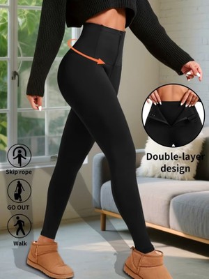 Alyn Wear Kadın Yüksek Bel Belden Korseli Kanca Detaylı Şardonlu Dalgıç Tayt