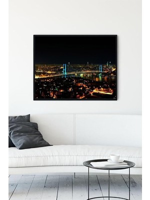 TeknoKapsül Postermanya (PSTER13610) Istanbul Boğazı Manzara Çerçeveli Tablo 3 (50X70CM)