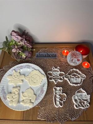 OEM Sevimli Hayvanlar (Arı &amp; Ayı &amp; Fil &amp; Koyun) Kurabiye Kalıbı Seti