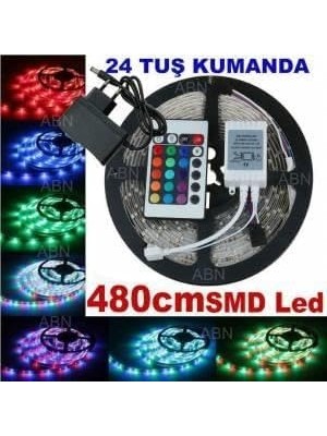 OEM 480CM Uzaktan Kumandalı Renkli Şerit LED 15 Renk,dayanıklı Silikon Yüzeyli Iç-Dış Mekan Aydınlatması