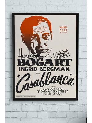 TeknoKapsül Postermanya (PSTER10438) Casablanca-Kazablanka Film Afişi Çerçeveli Tablo 5 (50X70CM)