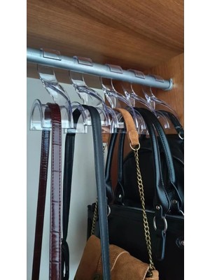 OEM Çanta Askısı Dolap Içi Düzenleyici Organizer – Şeffaf Çoklu Çanta Askılık Aparatı (6ADET)