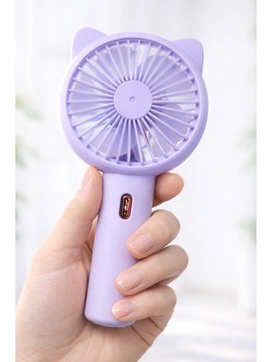 OEM 3 Modlu Şarjlı El Fanı 3 Kademe Seyahat Masaüstü Vantilatör Taşınabilir Mini Fan F136 (Mor)