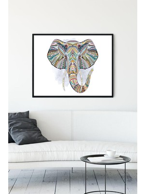 TeknoKapsül Postermanya (PSTER10997) Fil Sanatsal Çerçeveli Tablo (50X70CM)