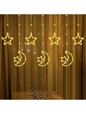OEM Su Geçirmez 3 Metre LED Işıklı Ay ve Yıldız Işık Zinciri Dekoratif Fişli Aydınlatma Ev Dekorasyonu Salon Oda Merdiven Balkon Süslemeleri Için Yılbaşı Eğlence Doğum Günlerine Özel Aydınlatma