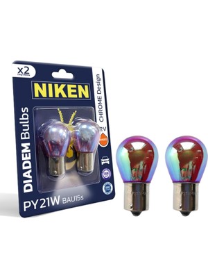 OEM PY21W 93 Turuncu Amber Chorome Diadem BAU15S, 12V, 2'li Paket