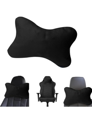 OEM 3D Ortopedik Oto Araç Oyuncu Koltuk Boyun Yastığı 25X17CM 1 Adet AL4335 Siyah