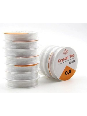 OEM Sermet Süs Dünyası 10 Adet Lastikli 0,8 mm Silikon Misina-Dekoratif Elişi Takı Aksesuar Esnek Lastik Misine Tesbih Ipi