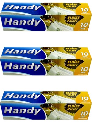 OEM Handy Vakumsuz Şeffaf Giyisi Elbise Ceket Mont Askı Kılıfı Poşeti Torbası - 10 Adetlik 3 Kutu