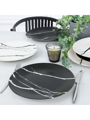 TeknoKapsül Keramika Mermer Servis Tabağı 26 cm 6 Adet - 17950/51