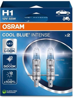 OEM H1 Cool Blue Intense Far Lambası, 12V 55W, 5000K LED Beyaz Işık, 2'li Paket