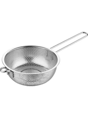 OEM Uzun Saplı Paslanmaz Metal Süzgeç – Makarna, Sebze ve Meyve Yıkama Süzek, Derin Gövdeli, Dayanıklı Tel Süzgeç, Mutfak Süzgeci (19 Cm)