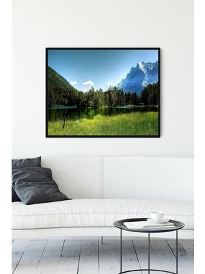 TeknoKapsül Postermanya (PSTER10782) Yeşil Doğa Manzara Çerçeveli Tablo (40X50CM)