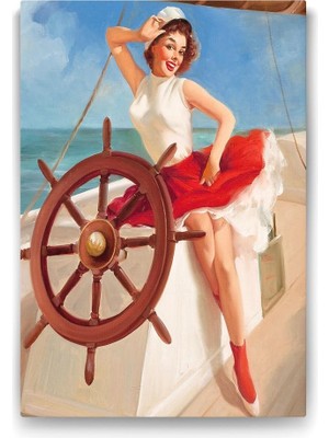 TeknoKapsül Pin Up Girl Denizci Tablosu - 50X75CM
