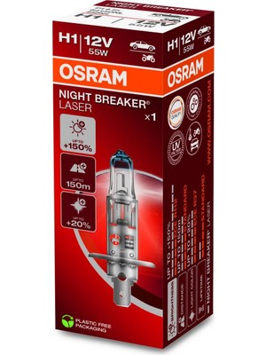 OEM Ampul Night Breaker Laser H1 12V 55W%100'YE Kadar Fazla Işık 150M'YE Kadar Fazla Görüş Açısı,%20'ye Kadar Beyaz Işık 64150NL