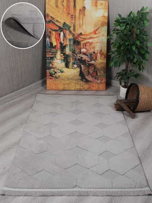 TeknoKapsül My Evilla Modern Dekoratif Lara Dokuma Salon Oturma Odası Balkon Mutfak Halısı Koridor Halı Yolluk 9400B Gri 100 x 200