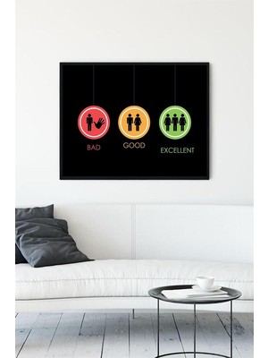 TeknoKapsül Postermanya (PSTER9718) 3 Tip Erkek Eğlenceli Mizahi Çerçeveli Tablo (50X70CM)