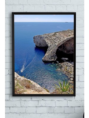 TeknoKapsül Postermanya (PSTER9755) Akdeniz Manzara Çerçeveli Tablo (40X50CM)