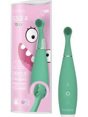 TeknoKapsül Foreo Issa 4 Baby – Bebekler Için Silikon Sonik Diş Fırçası Seti, Çift Taraflı Kıllar, Eğlenceli Gülümseme, Diş Eti Masajı, Ekstra Başlıkla 12 Ay Bakım, Seyahat Dostu - Kivi Yeşili