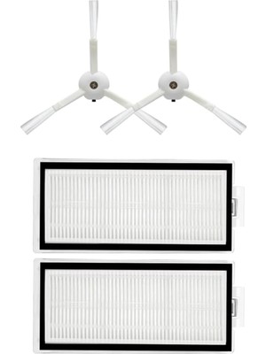 OEM Roborock ile Uyumlu Q8 Max,q5 Max/q8 Pro-Q5 Pro Hepa Filtre,fırça,mop Paspas Bezi-Beyaz 4 Parça