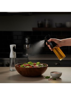 OEM 1 Adet Cam Sprey Yağlık, 225 ml Yağ ve Sirke Püskürtücü, Büyük Boy, Çok Amaçlı Mutfak Gereci, Airfryer Için Ideal (Siyah &amp; Beyaz) (Beyaz)