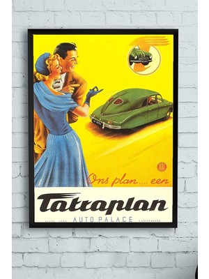 TeknoKapsül Postermanya (PSTER13833) Vintage Araba Çerçeveli Tablo (40X50CM)