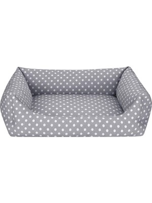TeknoKapsül Pet Comfort Uniform Gri Puantiyeli Köpek Yatağı M 60X70CM